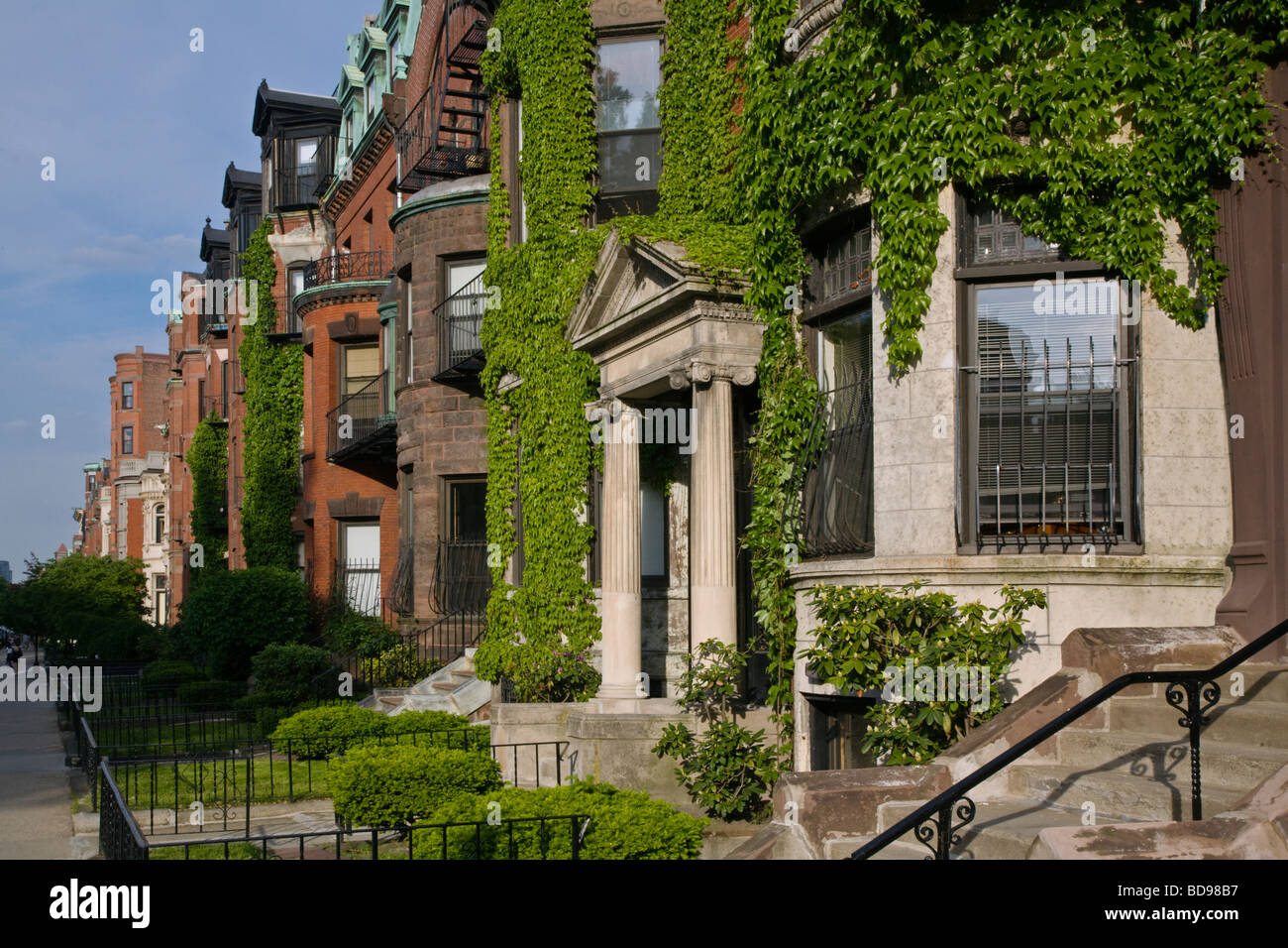 COLONIAL STYLE brick homes along COMMONWEALTH AVENUE BOSTON
