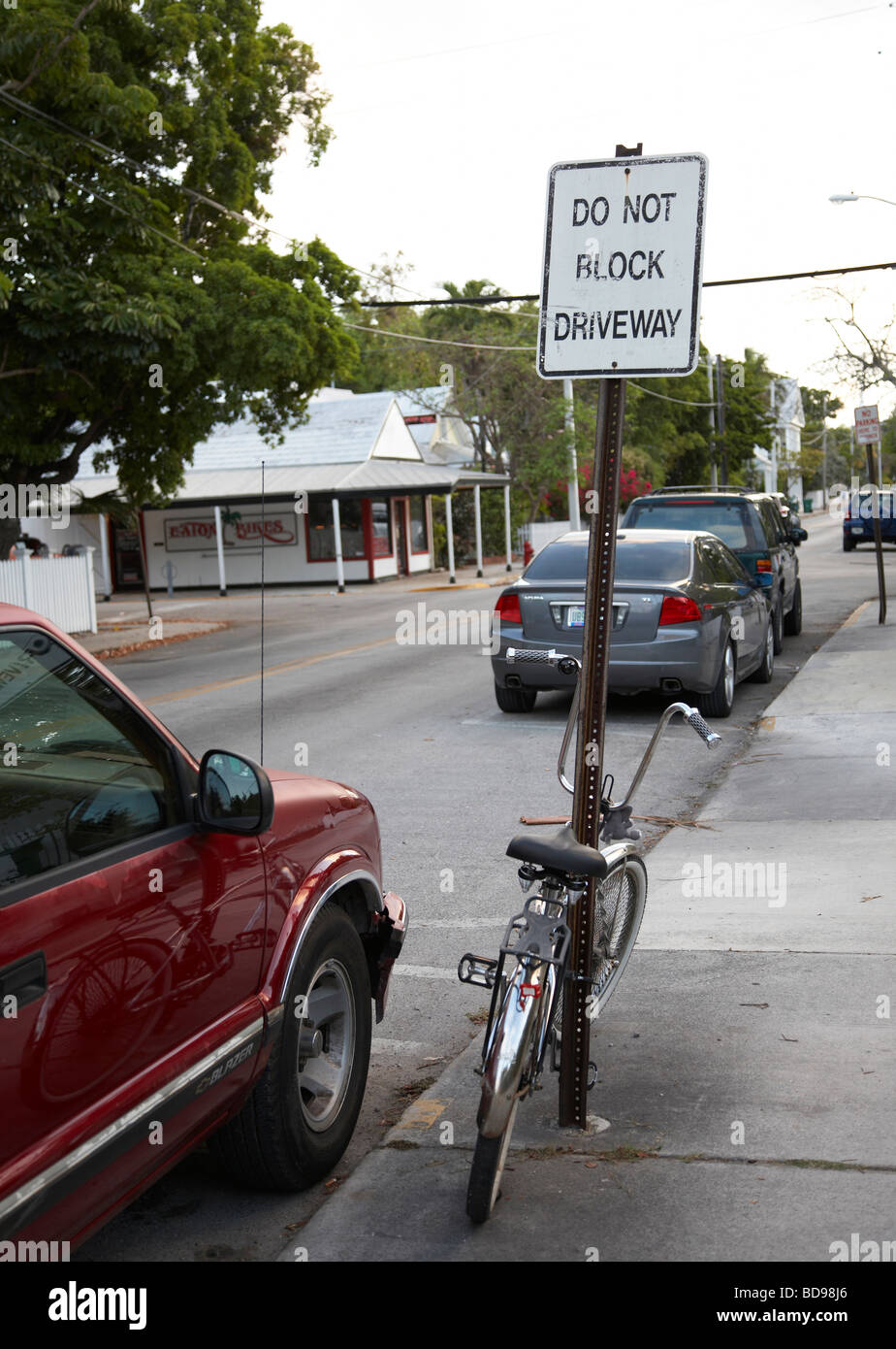 do not block driveway sign Stock Photo
