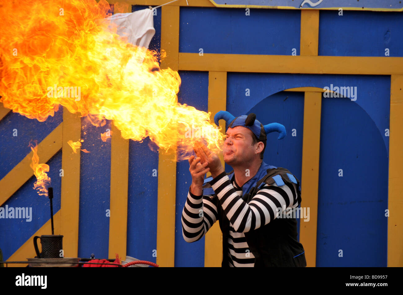 Fire breather at Renaissance fair Stock Photo Alamy