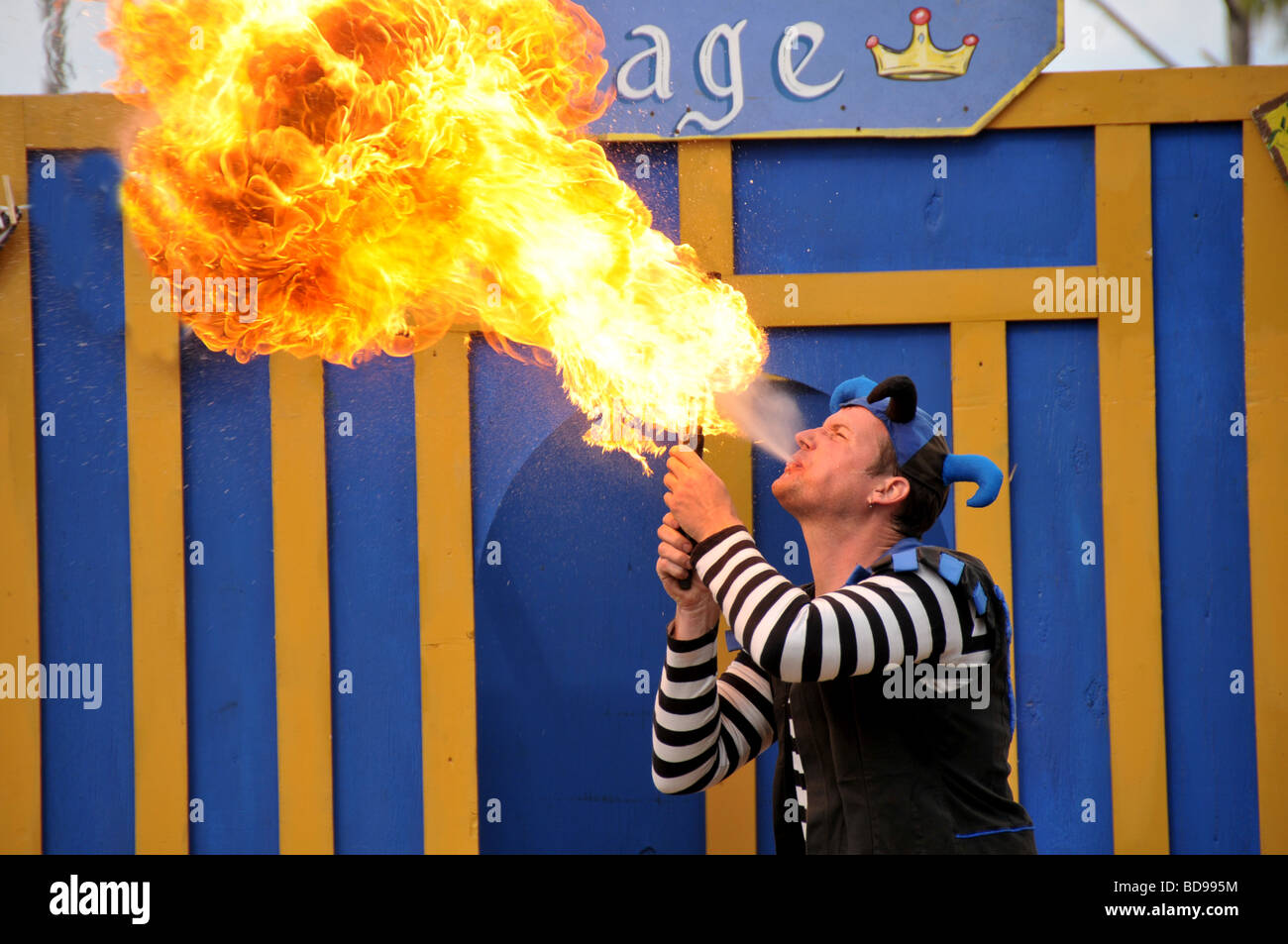 Fire breather at Renaissance fair Stock Photo Alamy