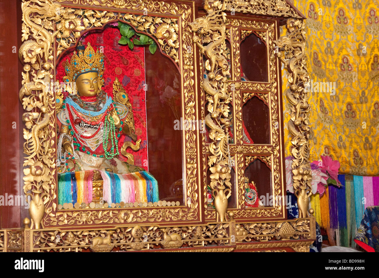 Bodhnath, Nepal. Tassels and Fabric Decorating the inside of the