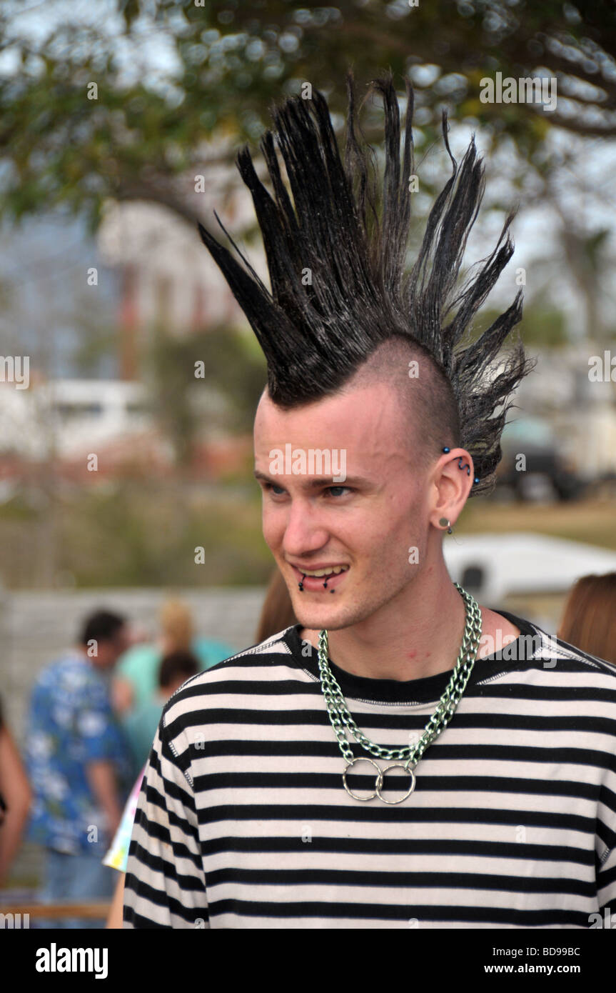 Odd looking people at Florida fair. Stock Photo