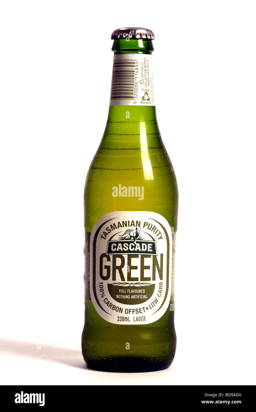 Tasmania's lo Carb Cascade Green is one of the world s first beer to be 100 carbon offset Stock Photo