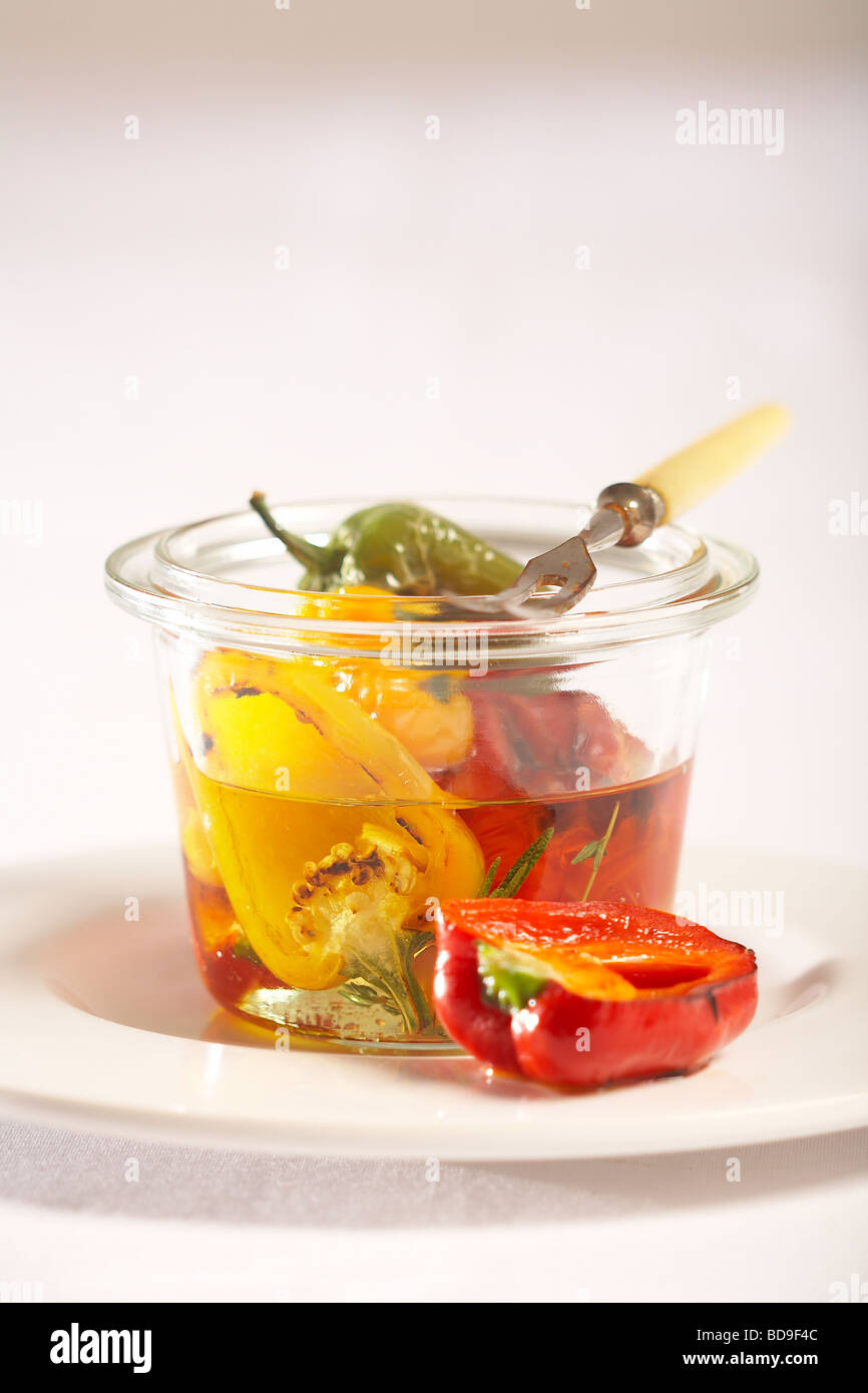 Grilled Peppers in Oil Stock Photo Alamy