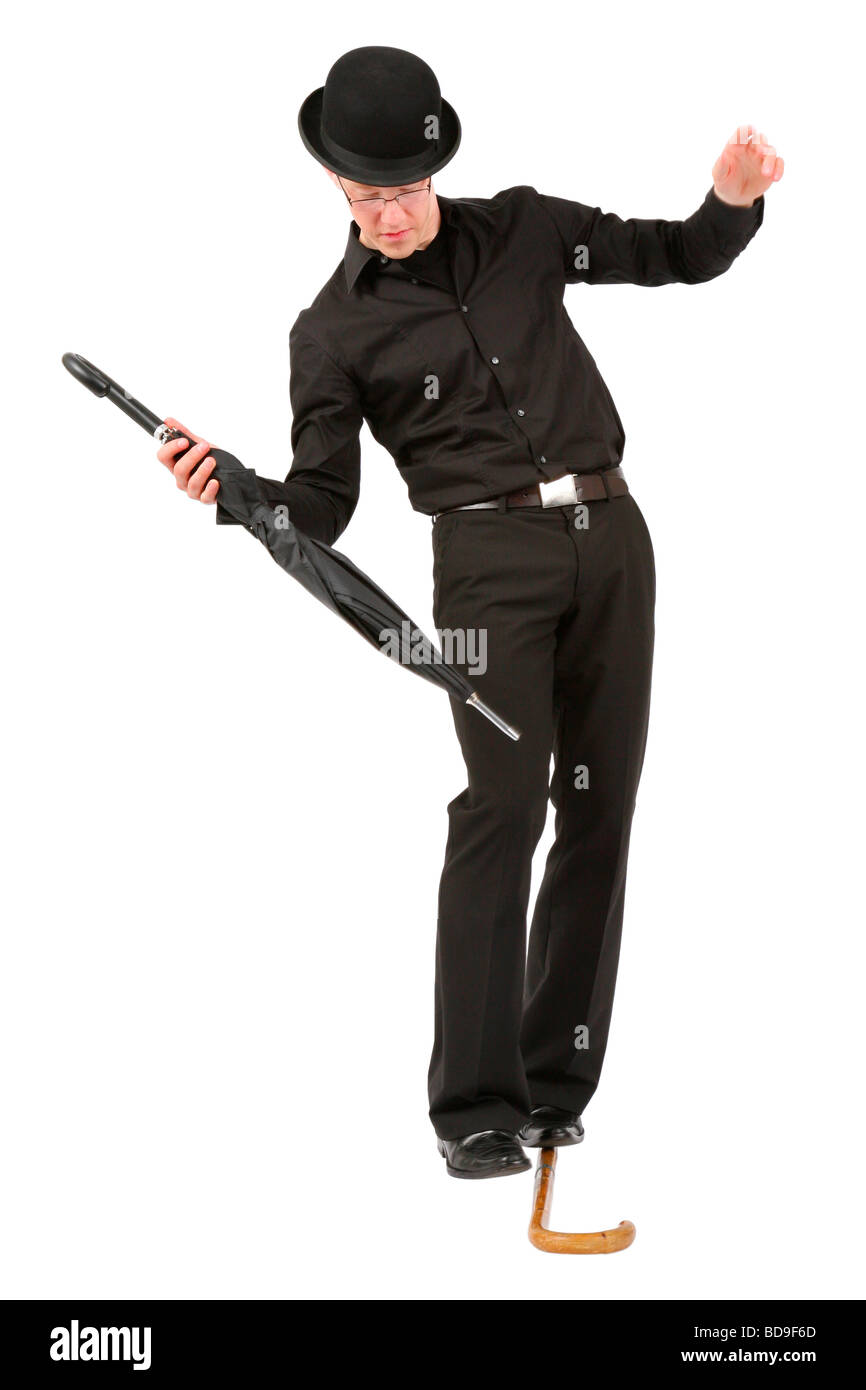 Bowler hat man umbrella hi-res stock photography and images - Alamy