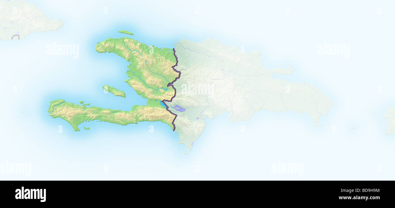 Haiti, shaded relief map Stock Photo - Alamy