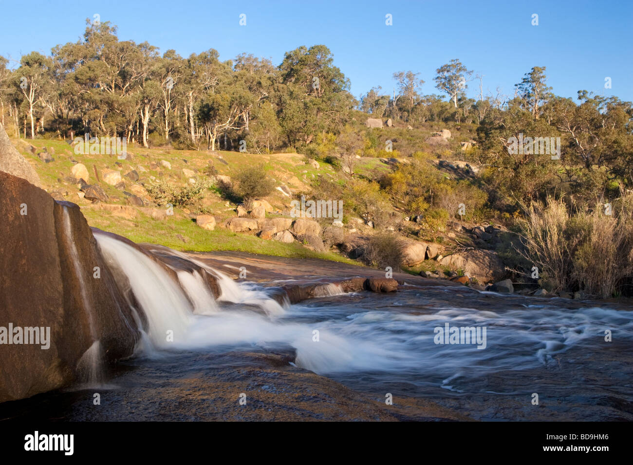 Jane Broook flowing over Hovea Falls in John Forrest National Park, Perth, Western Australia Stock Photo