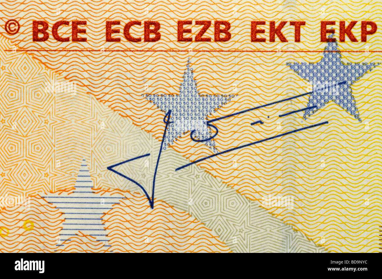 signature of ECB president Jean Claude Trichet on fifty Euro banknote Stock  Photo - Alamy