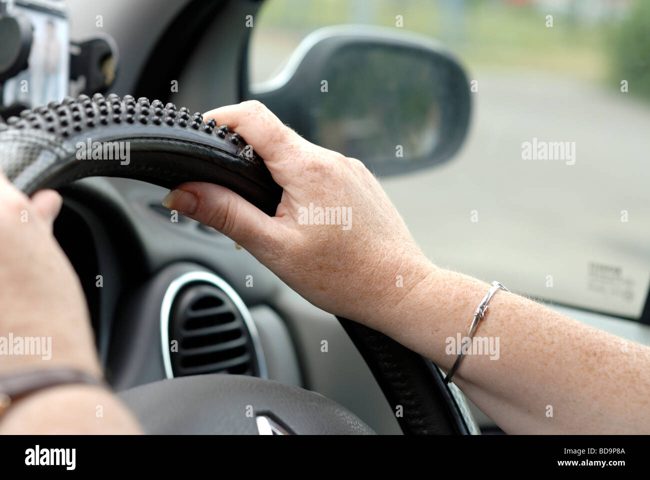Driving a car Stock Photo