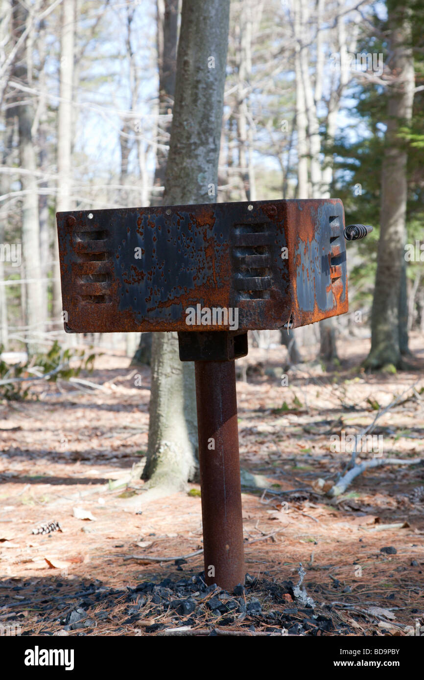 Metal grill in a New Hampshire USA State Park Stock Photo