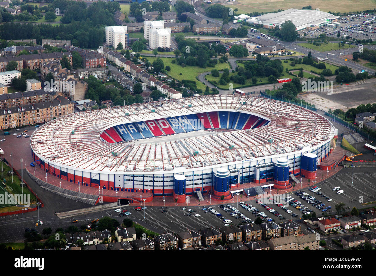 Aerial view of Hampden Park, home of Queens Park F.C Stock Photo