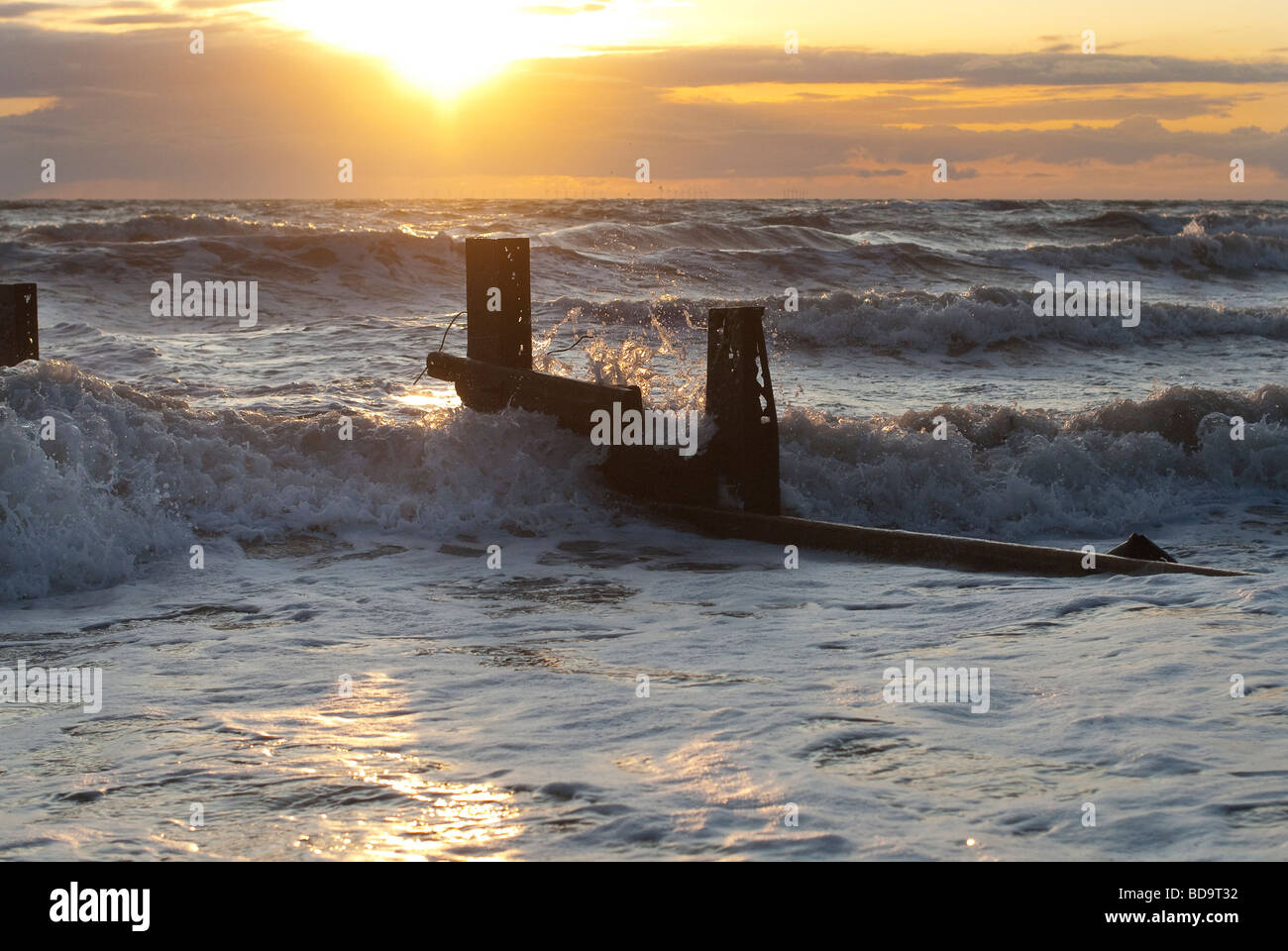 Cleveleys Coast Sunset Stock Photo