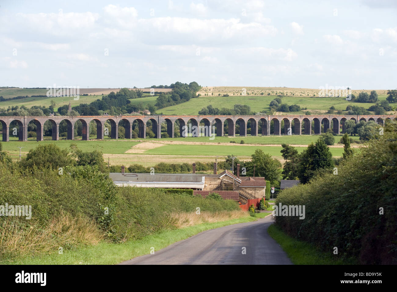 Britain's longest Railway Viaduct at Harringworth which crosses the