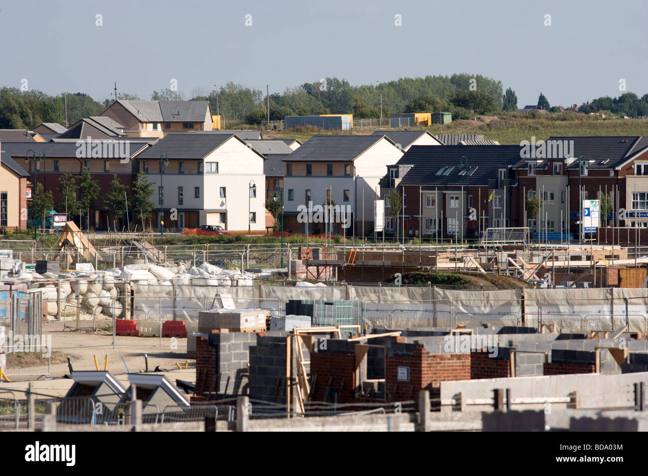 Building Development At The Hamptons Peterborough Cambridgeshire Stock