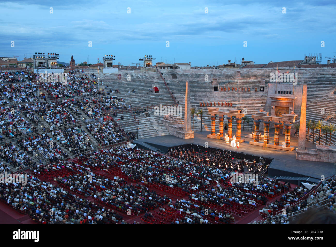 Aida by Giuseppe Verdi, performance at Arena, Verona, Italy Stock Photo