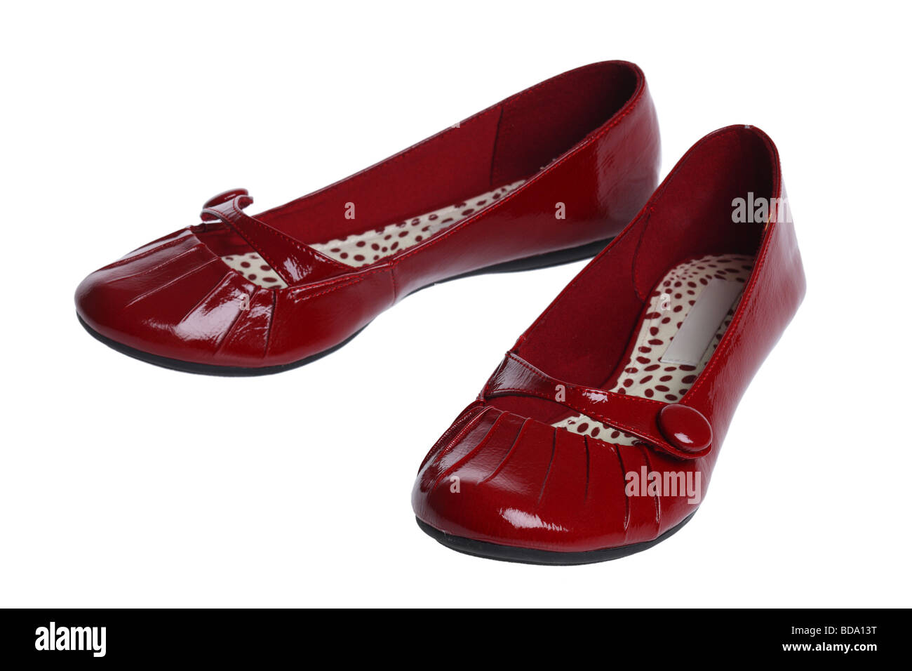 Red shoes on white background Stock Photo Alamy