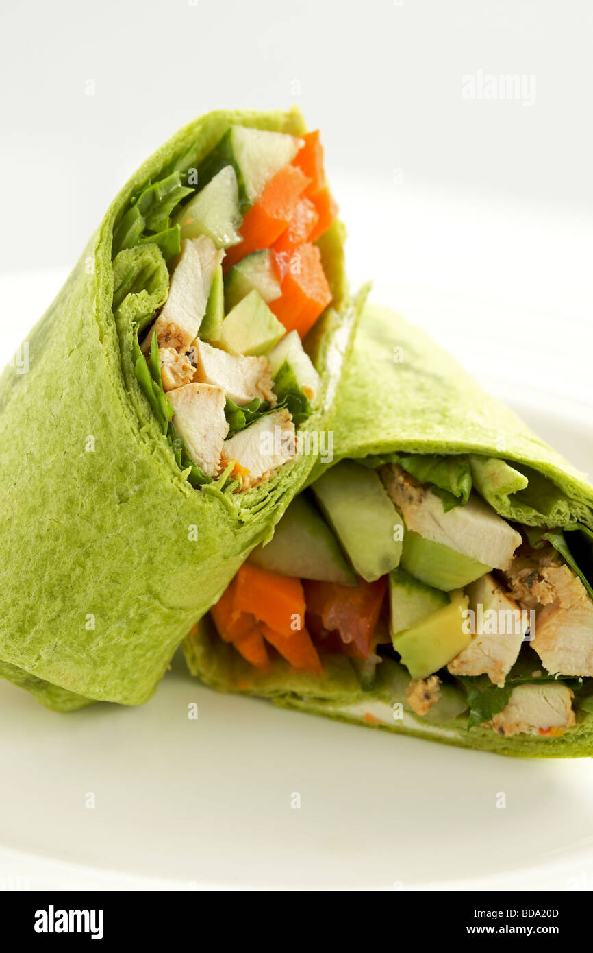 Chicken wrap with vegetables Stock Photo Alamy