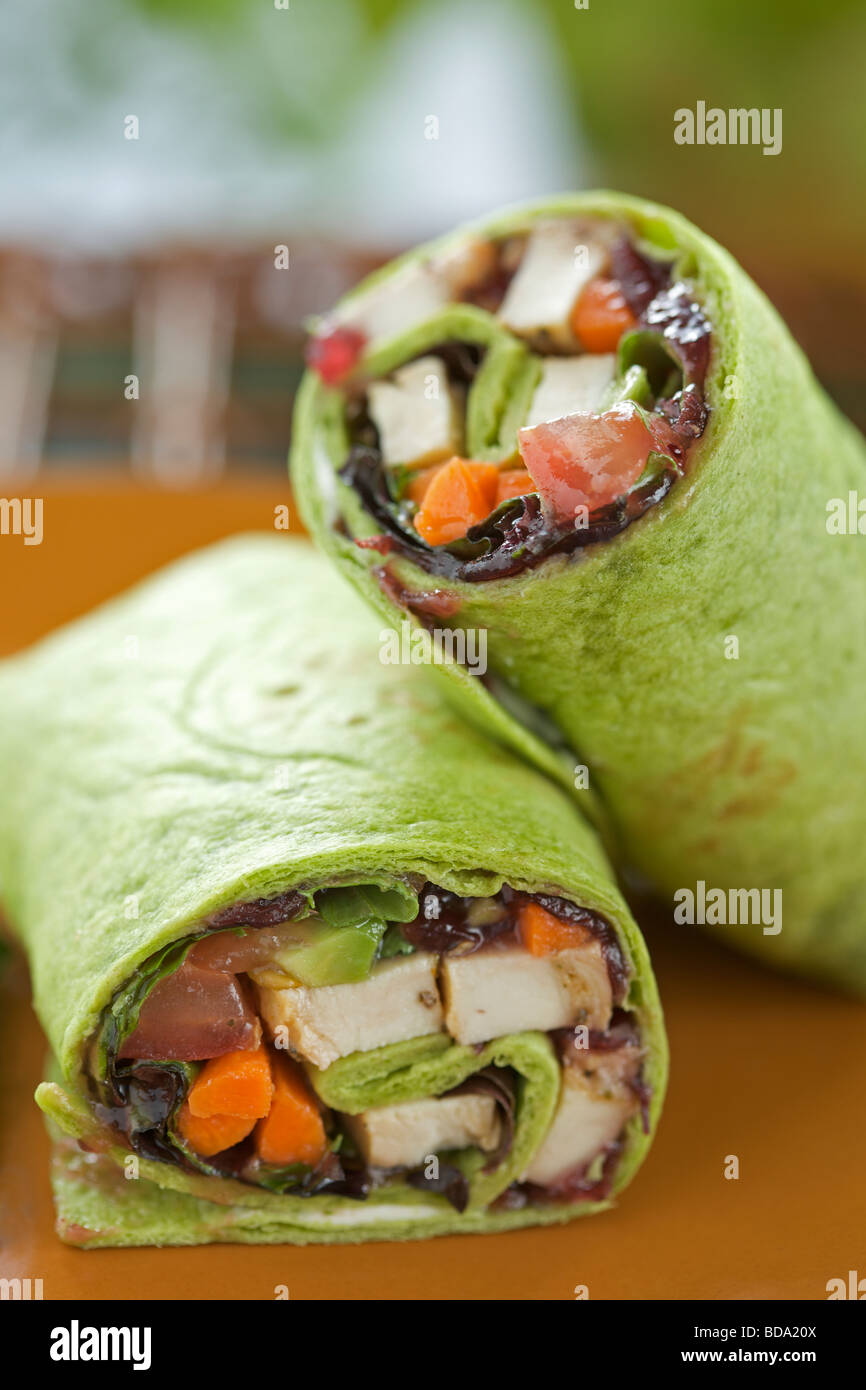 Chicken wrap with vegetables Stock Photo Alamy