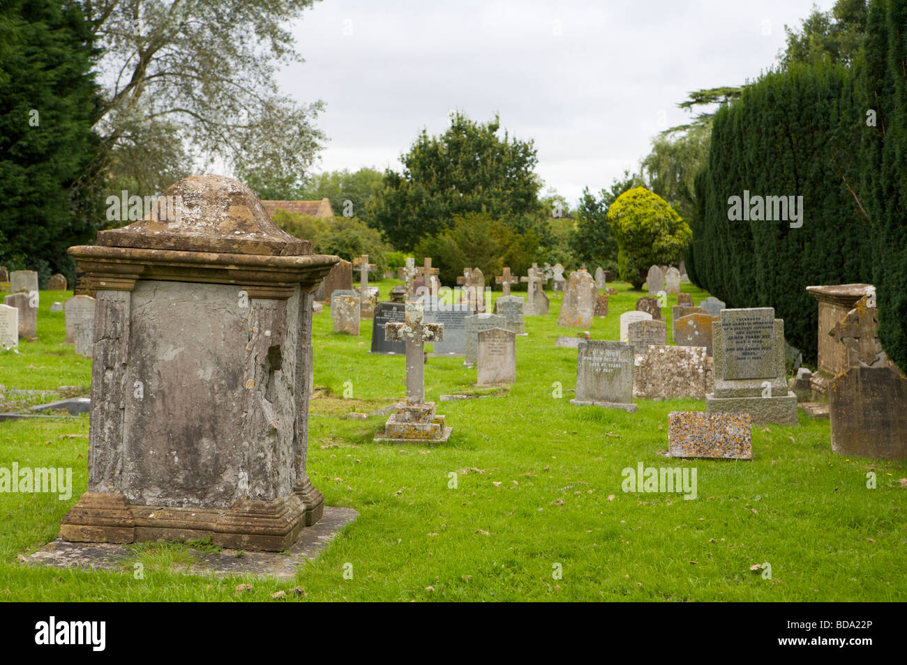 Martock church yard Stock Photo