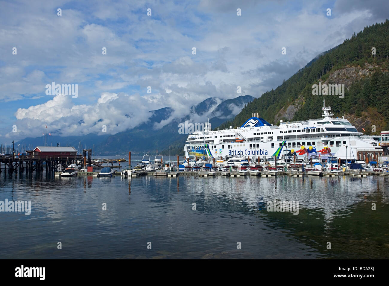 BC ferries approaching Horseshoe Bay ferry terminal, Northwest