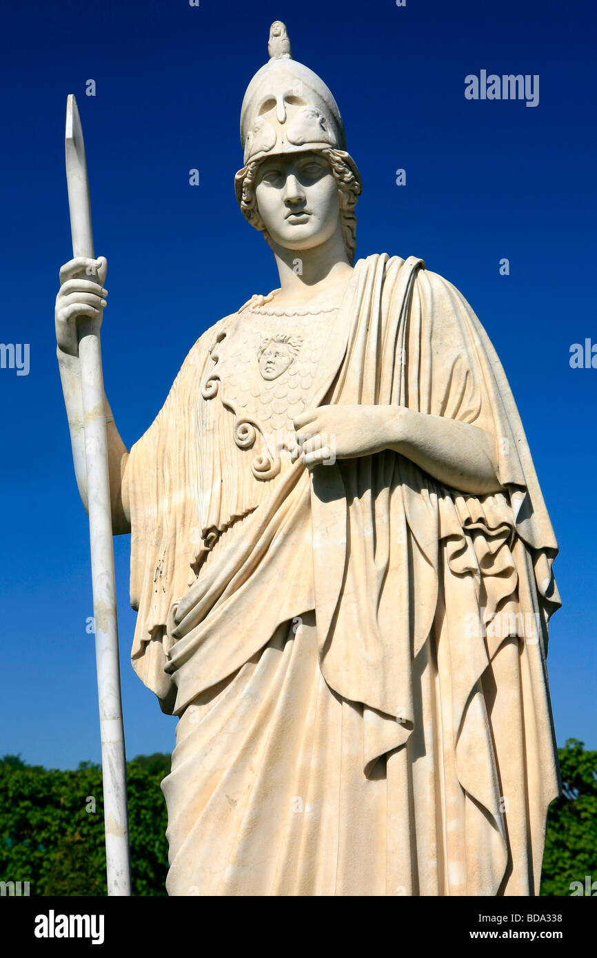 Statue of Pallas Athena at Peterhof in Saint Peterburg, Russia Stock Photo