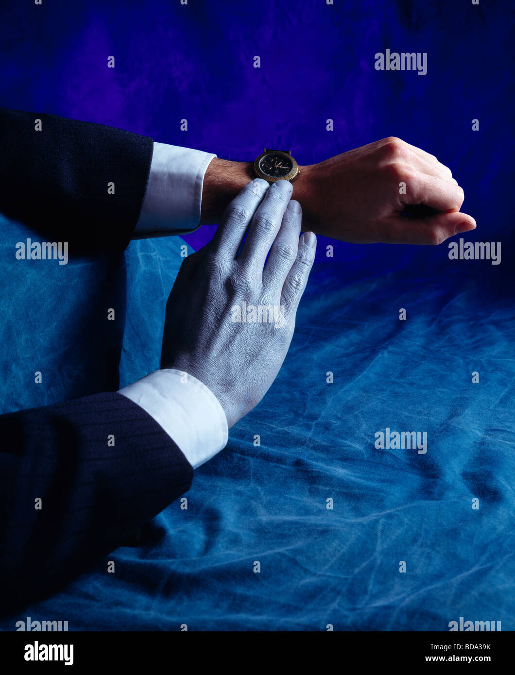 contemporary close up of a hand telling the time Stock Photo