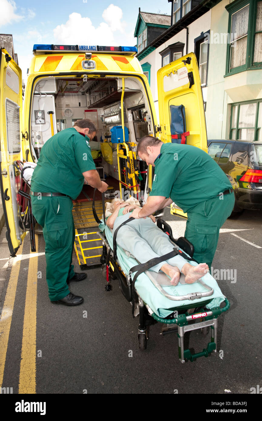 Ambulance emergency stretcher uk hires stock photography and images