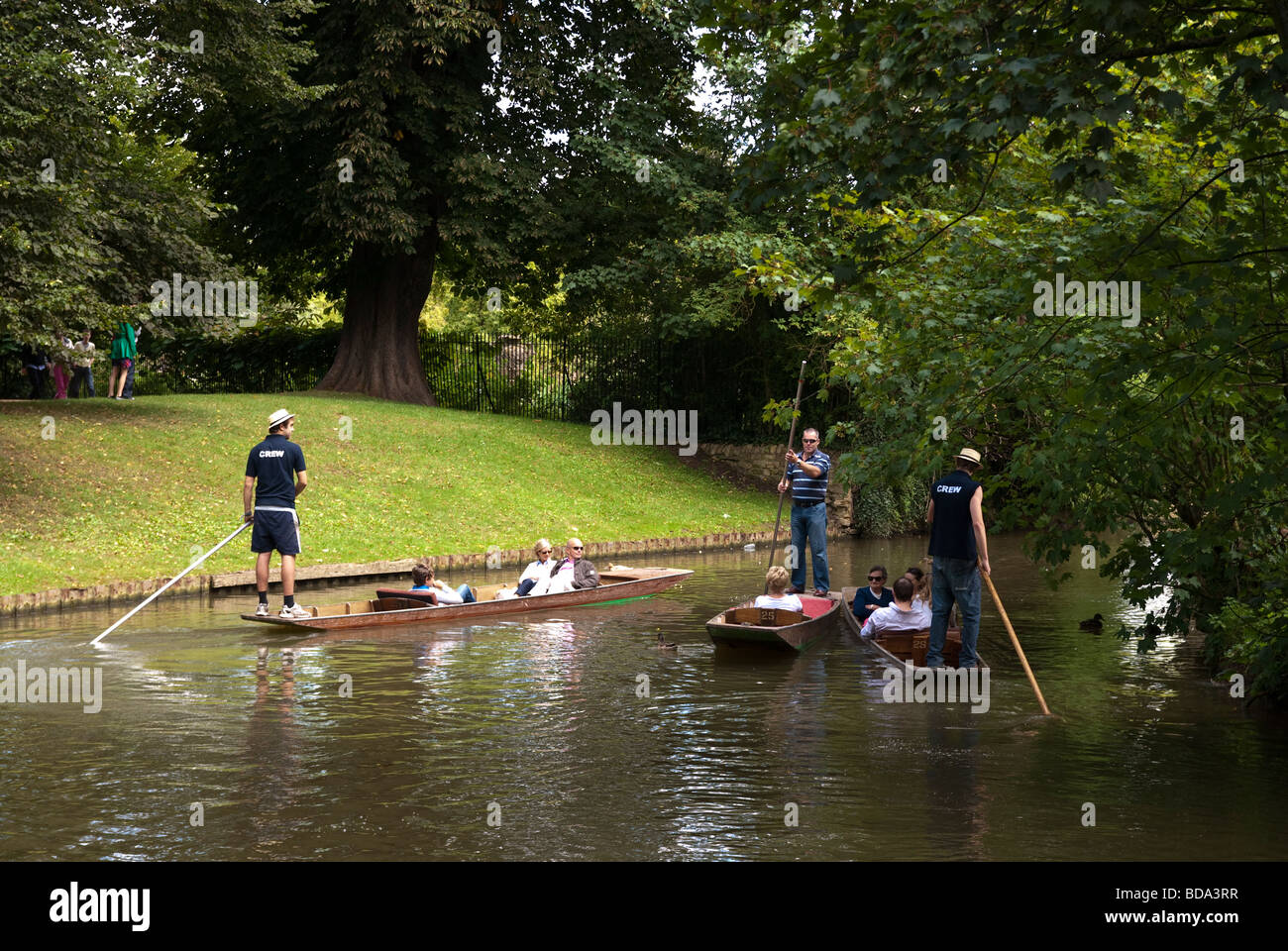 punting and boating on the river cherwell at Oxford Stock Photo