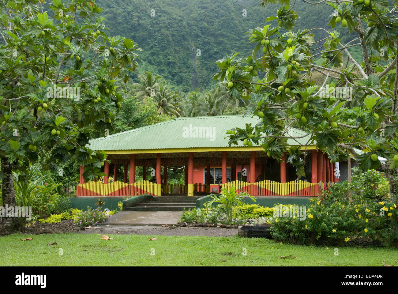 House, Fale, Fagoloa, Upolu Island, Western Samoa Stock Photo Alamy