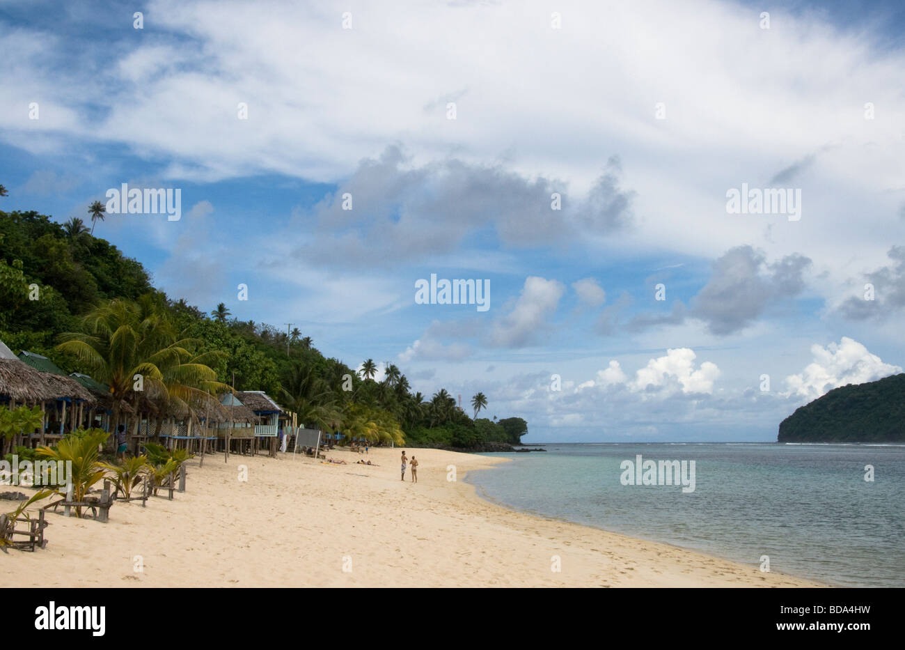 Beach at Lalomanu Resort, Upolu Island, Western Samoa Stock Photo - Alamy
