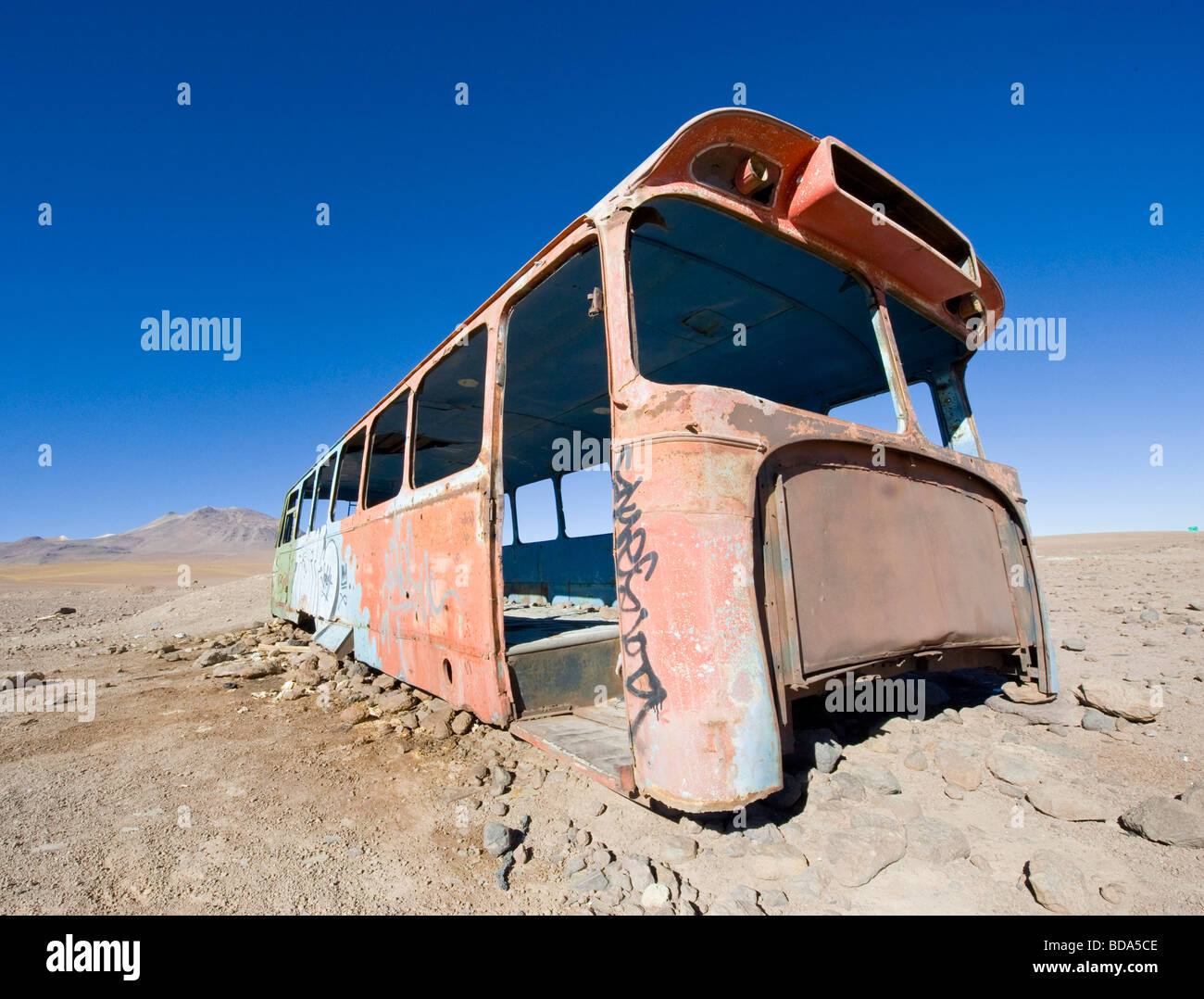 old abandoned bus Stock Photo