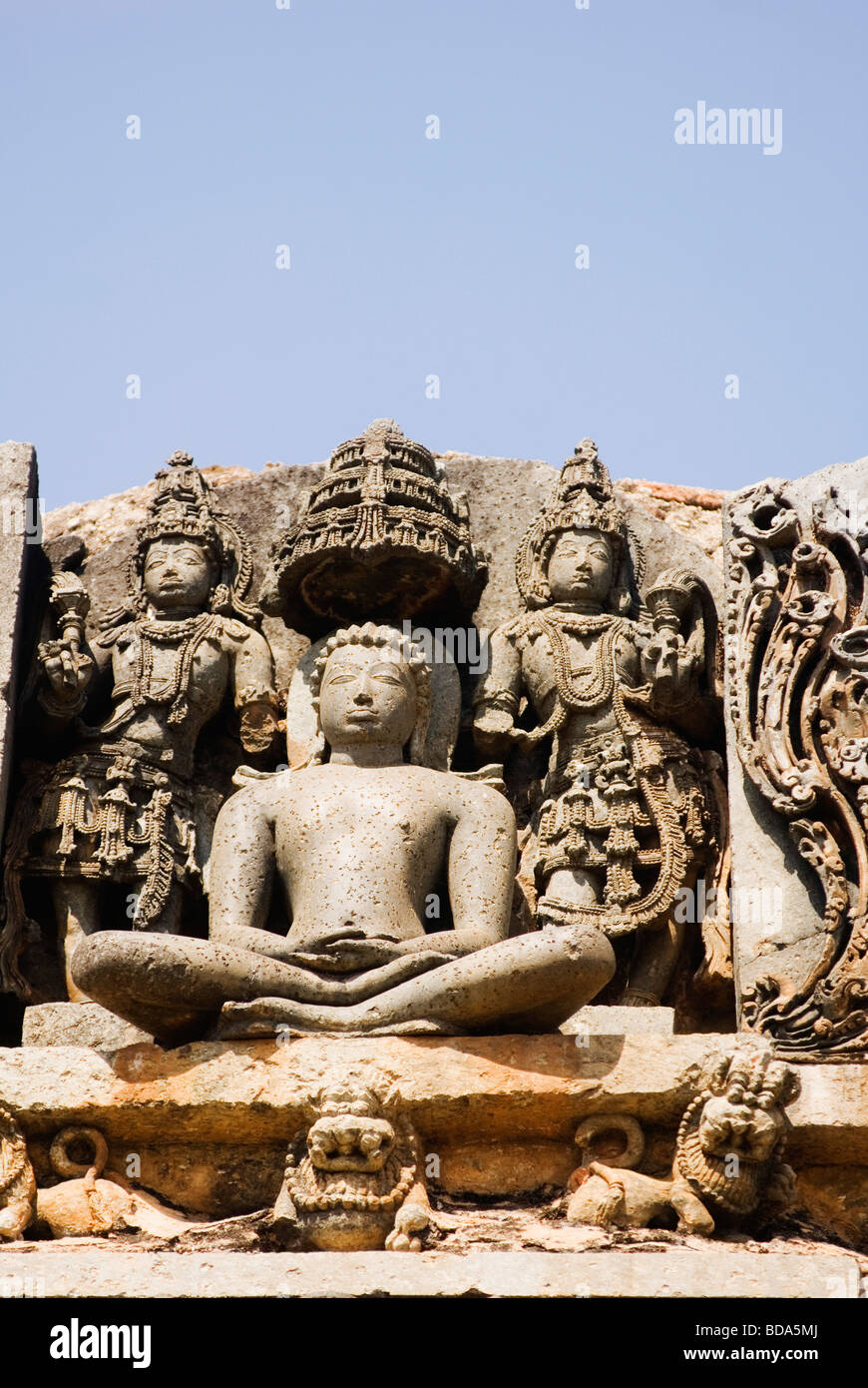 Statue of Buddha, Halebidu, Hassan District, Karnataka, India Stock Photo