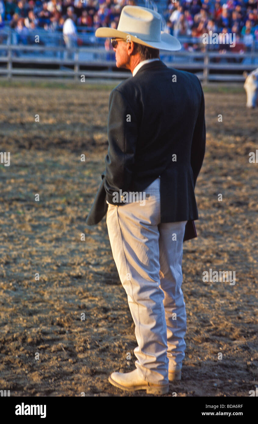 Country fair rodeo judge Stock Photo Alamy
