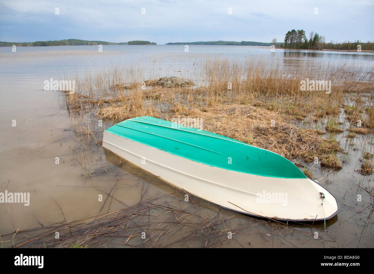 Boat Dinghy Upside Down Stock Photos & Boat Dinghy Upside Down Stock