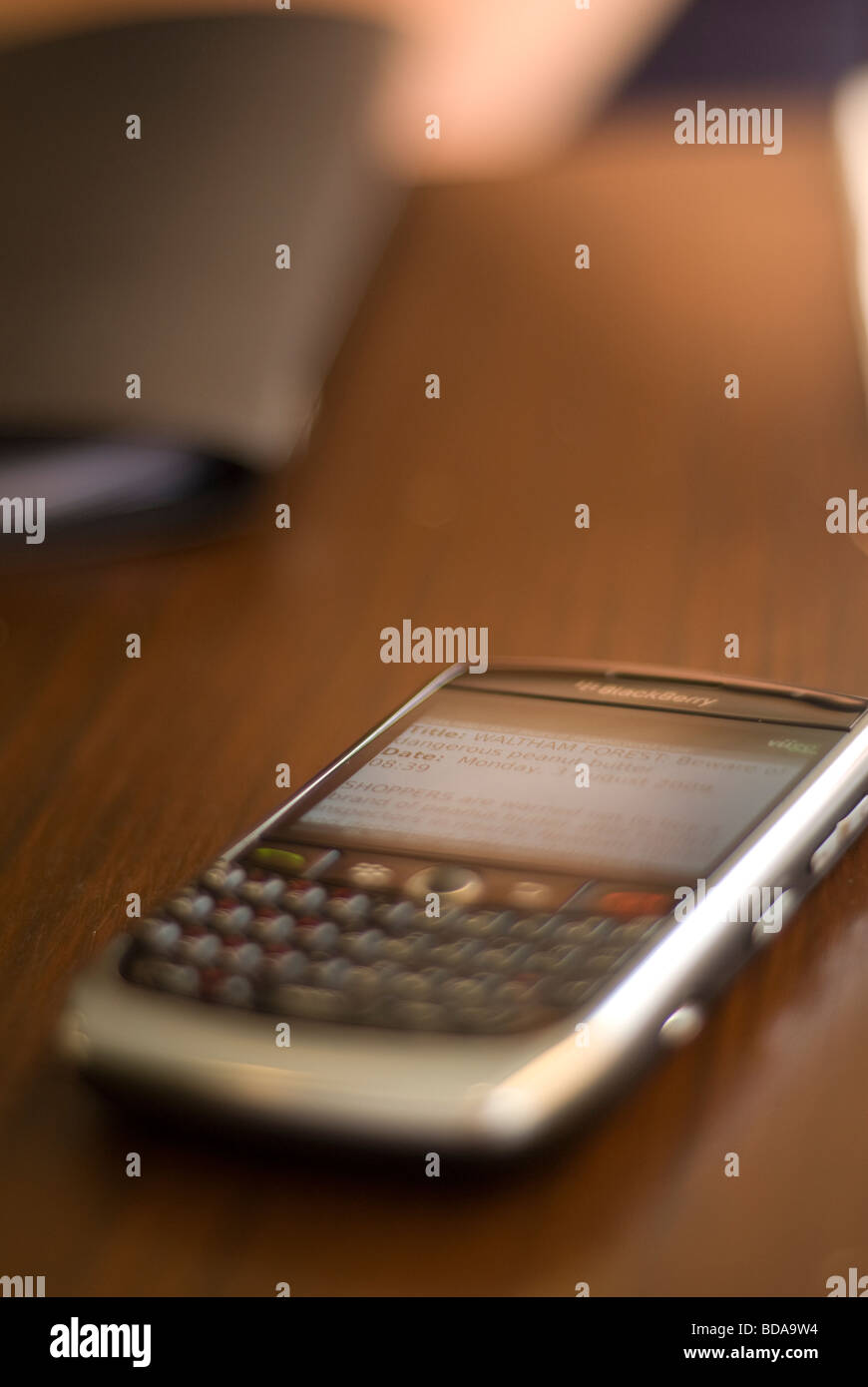 Blackberry on a table Stock Photo