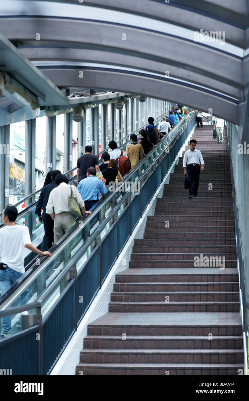 escalators and stairs in Central Hong Kong. Stock Photo