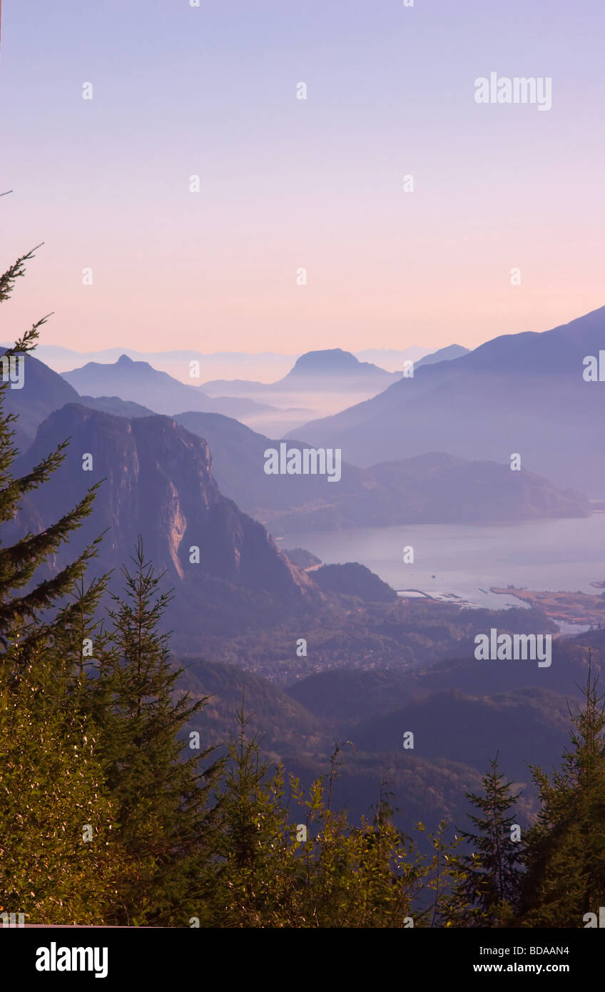 Heavenly view looking down Howe Sound from the Garibaldi Highlands near