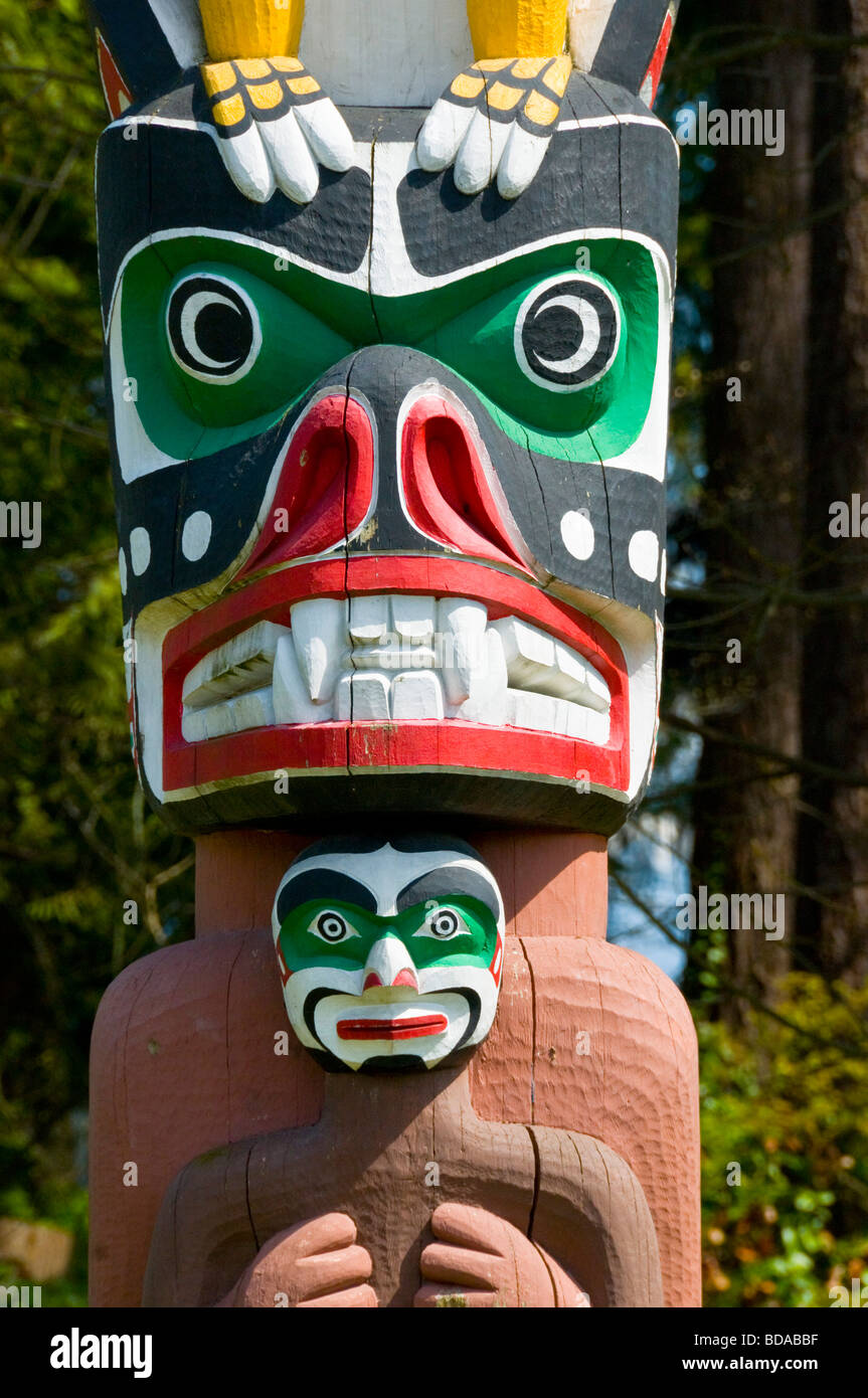 Native totem poles Stanley park Vancouver canada Stock Photo - Alamy