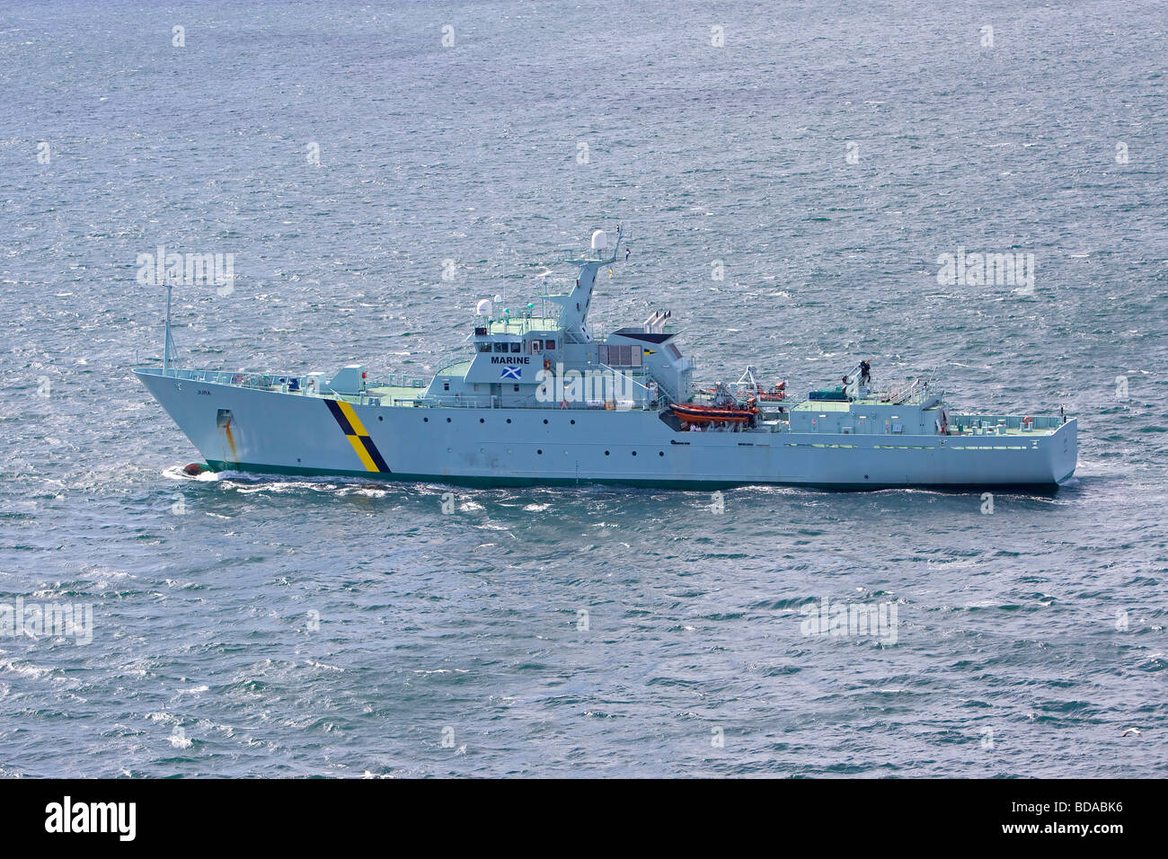 HMS Jura Fisheries protection vessel fishery navy UK coast Stock Photo