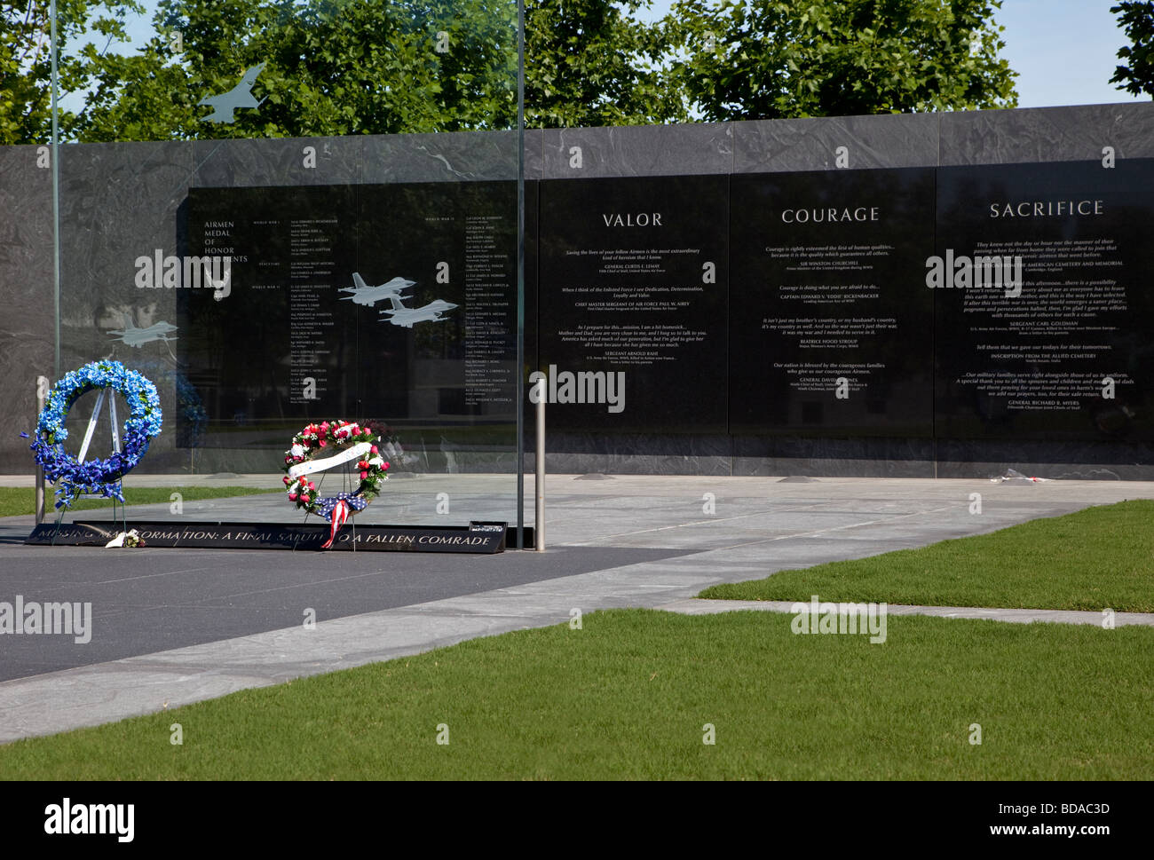 Arlington, Virginia, USA.  U. S. Air Force Memorial, 'Missing Man' Formation. Stock Photo