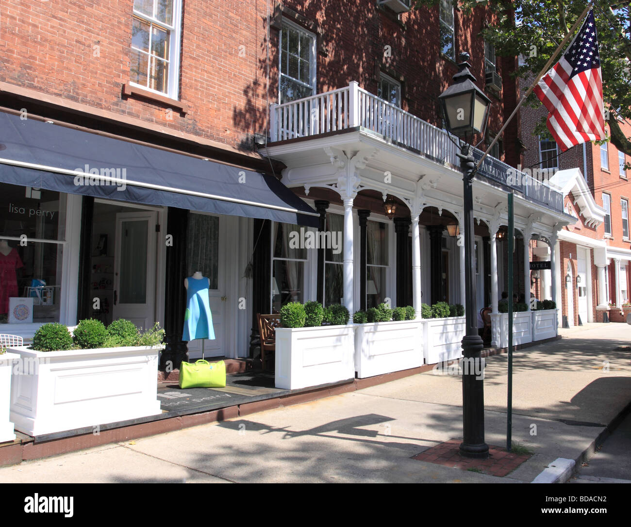 The American Hotel, Main Street, Sag Harbor, Long Island NY Stock Photo