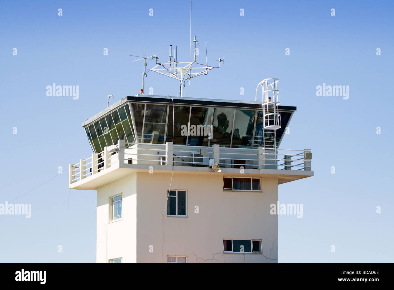 Control tower at an airfield Stock Photo