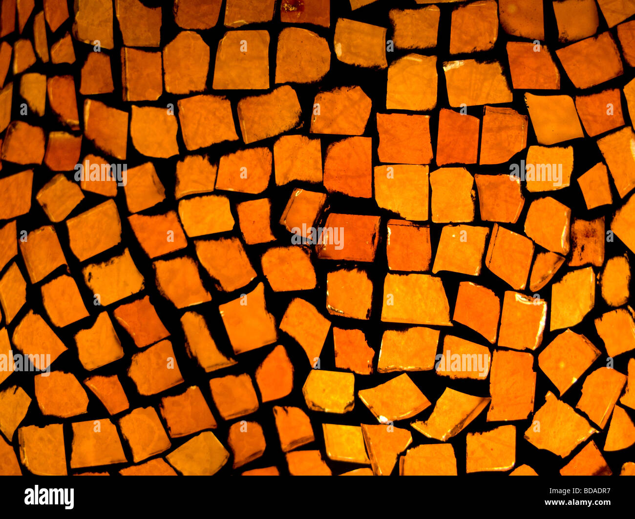 Orange Glass Mosaic Stock Photo - Alamy