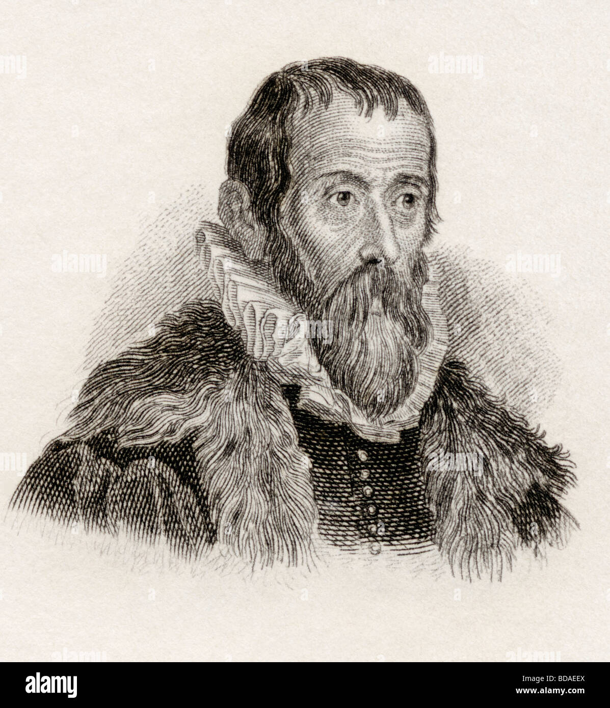 Justus Lipsius aka Joost Lips or Josse Lips 1547 to 1606.  Flemish philologist and humanist. Stock Photo