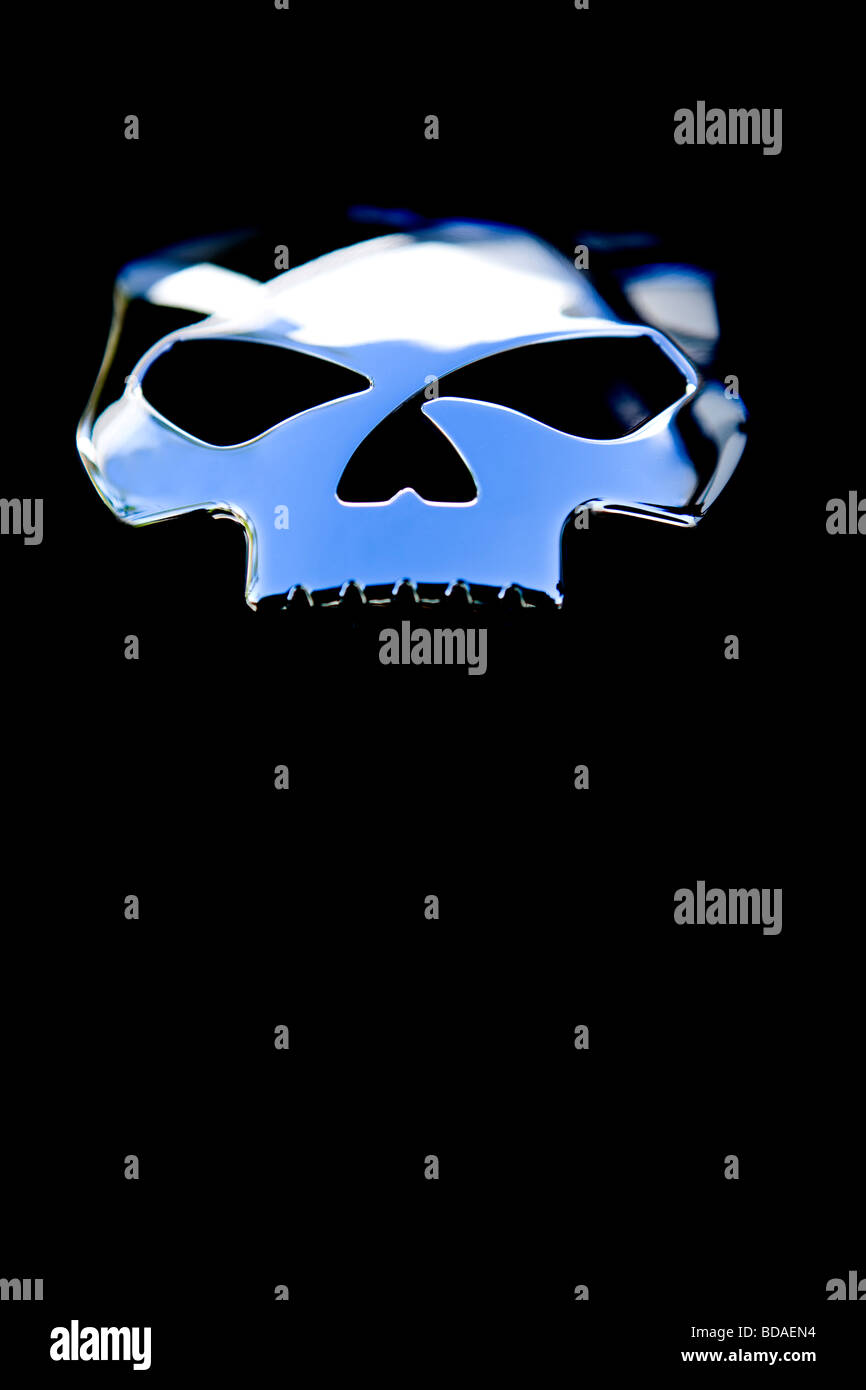 Chrome Metal Skull Stock Photo