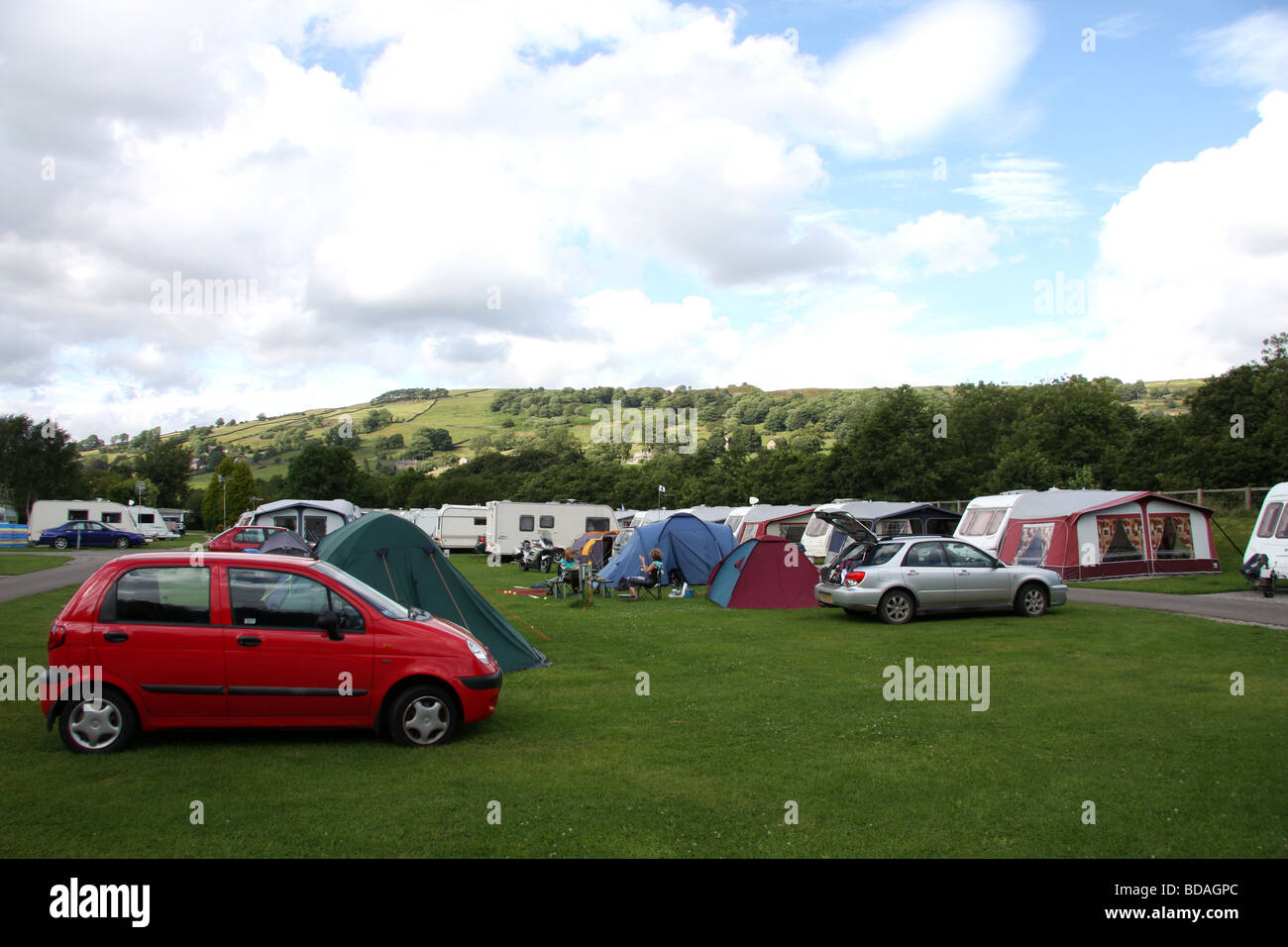 Campsite in Pateley Bridge, North Yorkshire Stock Photo Alamy