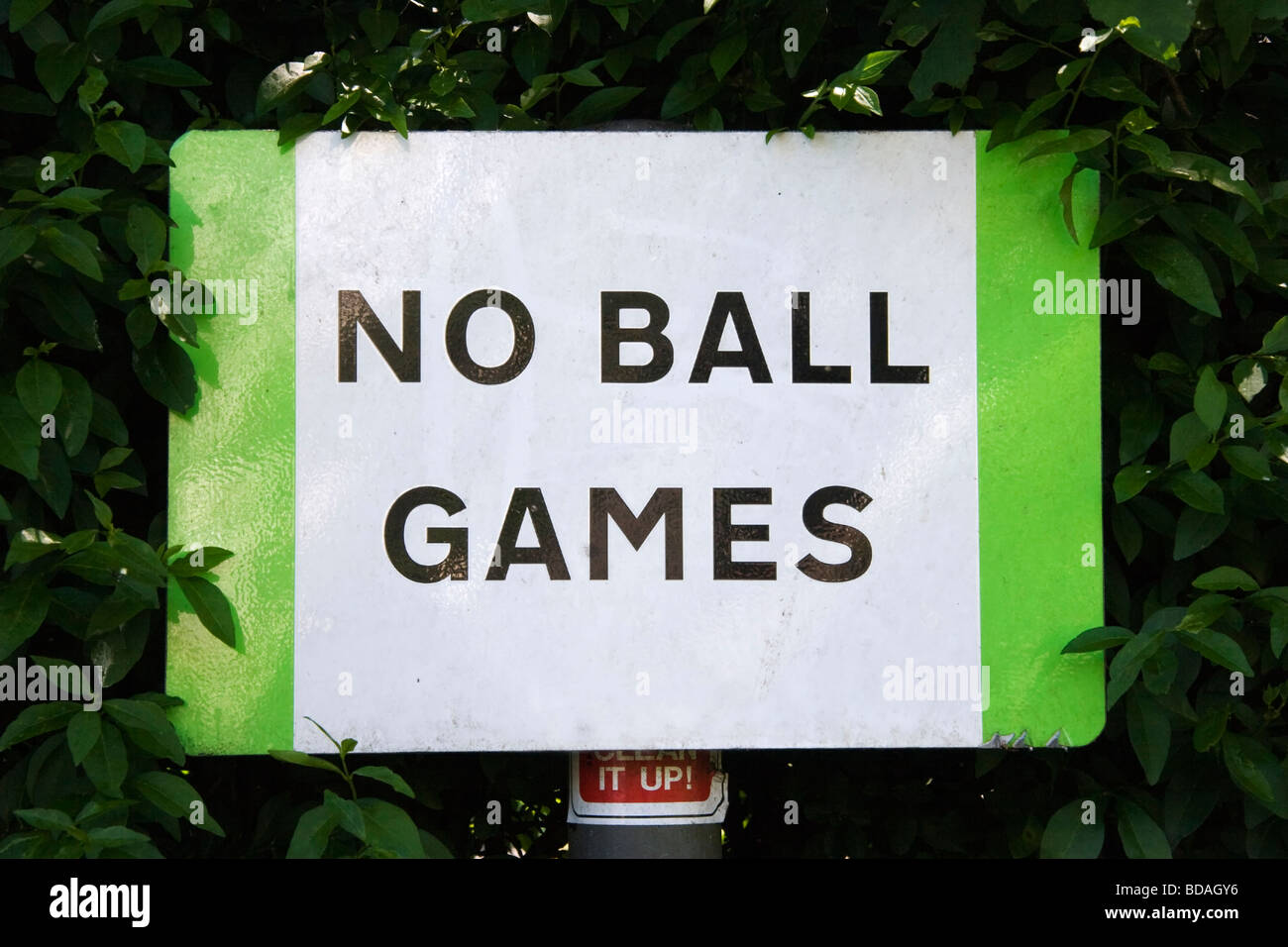 'NO BALL GAMES' Sign. Stock Photo