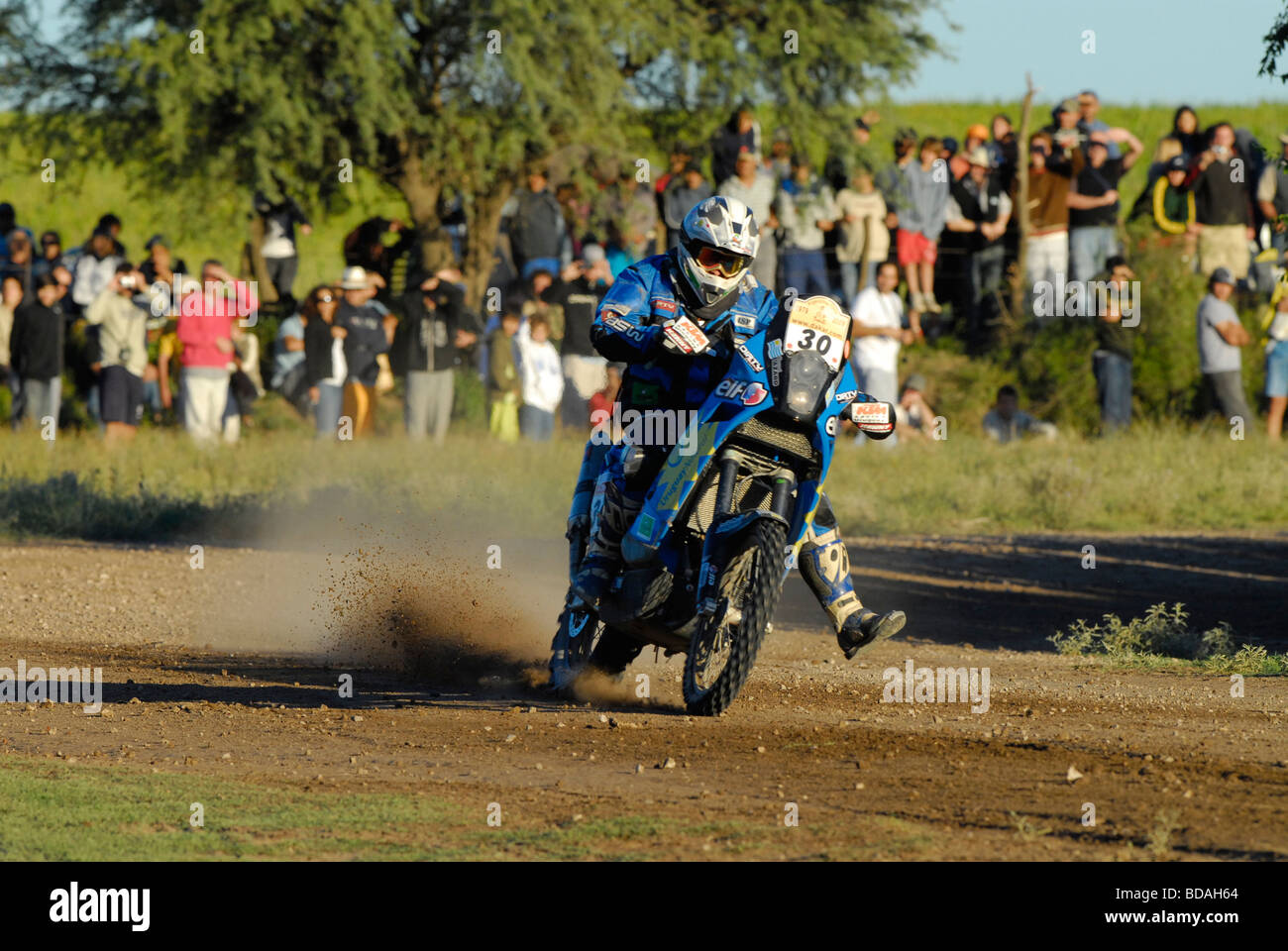 Motorcycle at Rally Dakar Argentina Chile 2009 Stock Photo