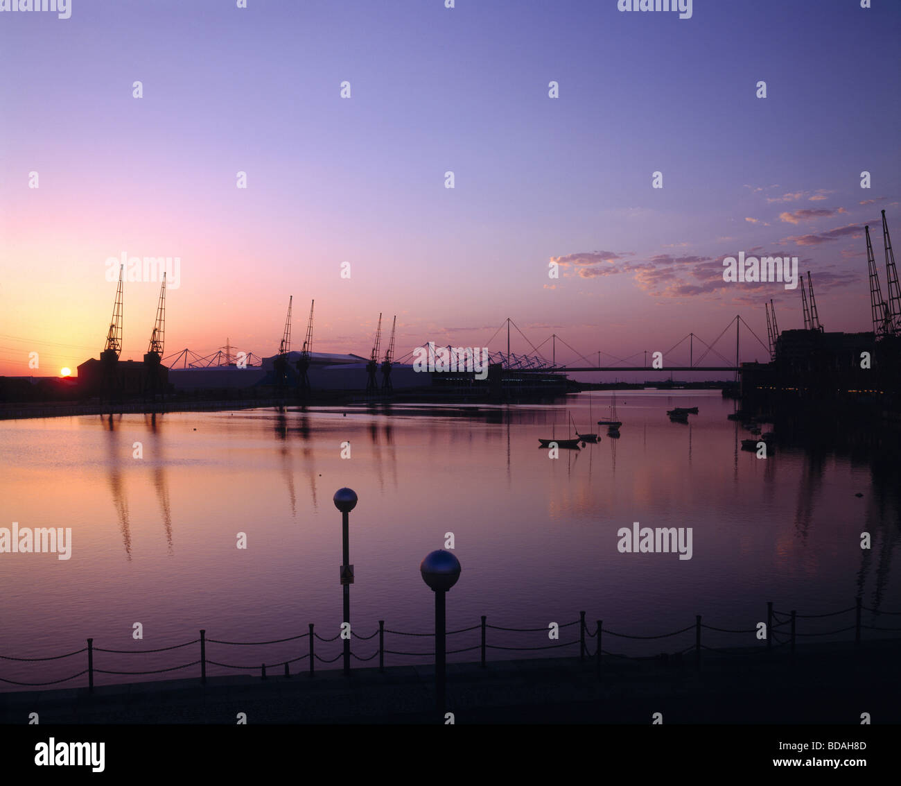 Beautiful sunset over the London docklands Stock Photo