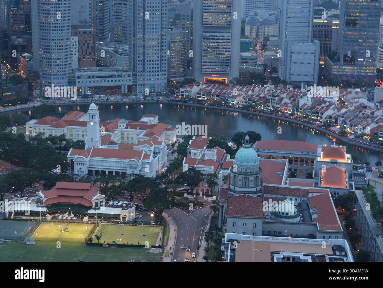 Boat quay singapore aerial hi-res stock photography and images - Alamy